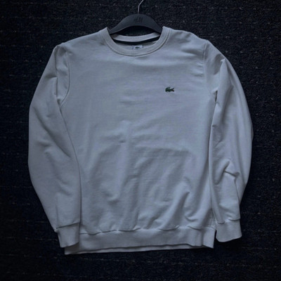 Lacoste Herren Pullover Rundhals Crewneck Langarm Logo Uni Grau M Normalgröße