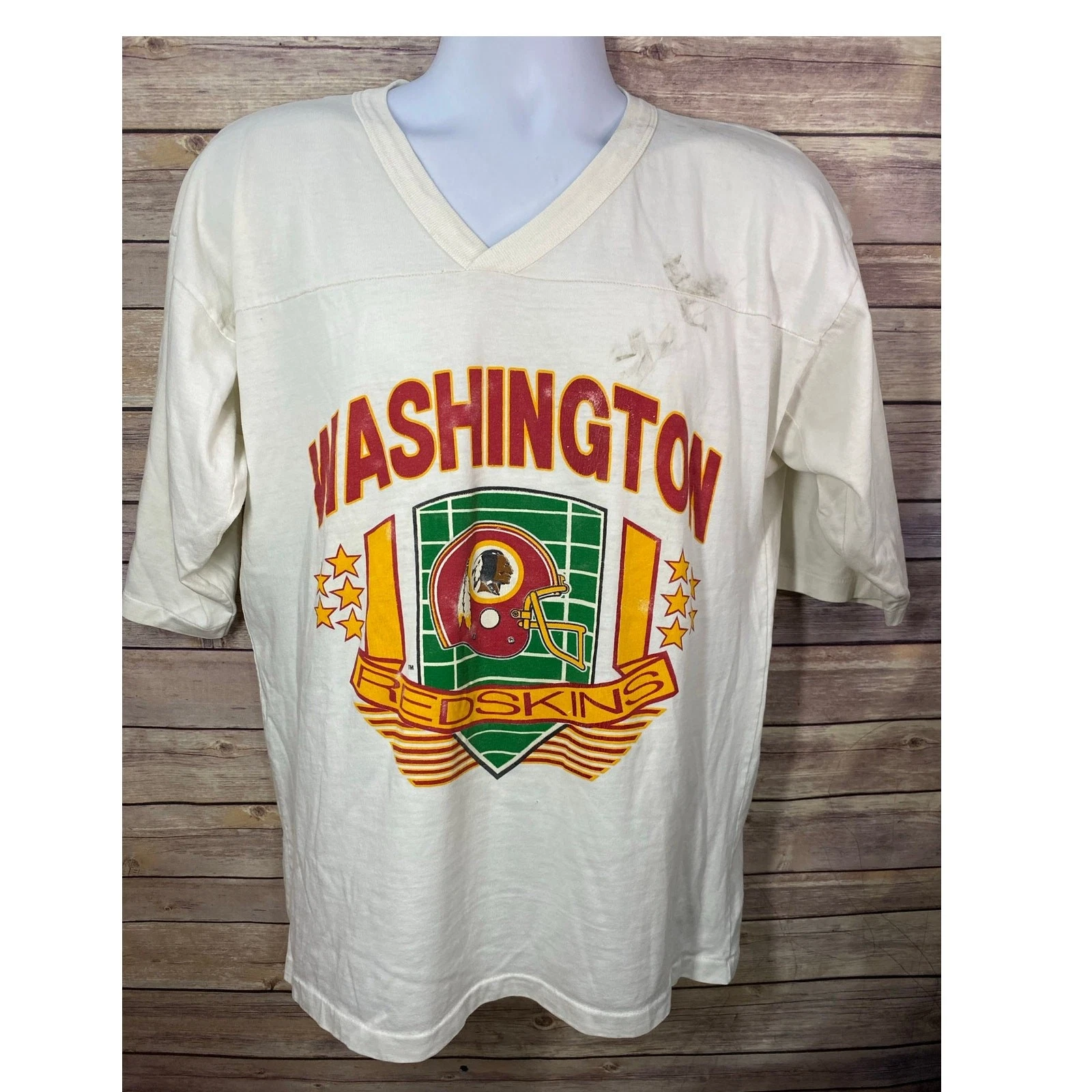 Vintage Washington Redskins NFL Shirt – Size Small, 21x27 Quarter Sleeve 90s Era