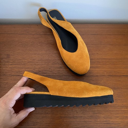 GORMAN ~ Mustard SUEDE Leather SLIP ON Slingback SHOES Size 38 ~ Gently Worn - Picture 8 of 15