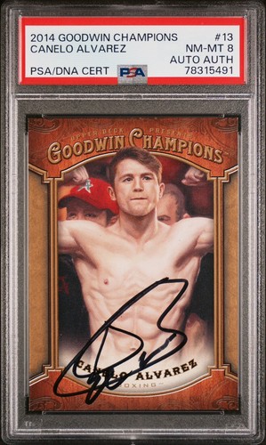 CANELO ALVAREZ  SIGNED 2014 UD GOODWIN ROOKIE CARD AUTOGRAPHED #13 ~ PSA 8 AUTO