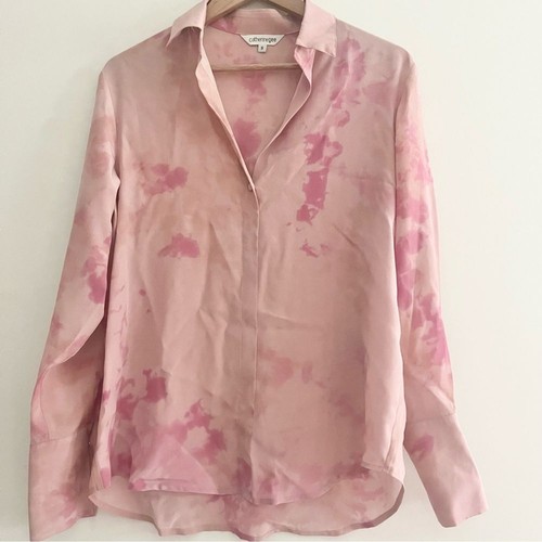 CatherineGee 100 % Seide Daria Bluse Top rosa Batik kastig Griechenland inspiriert S - Bild 3 von 8