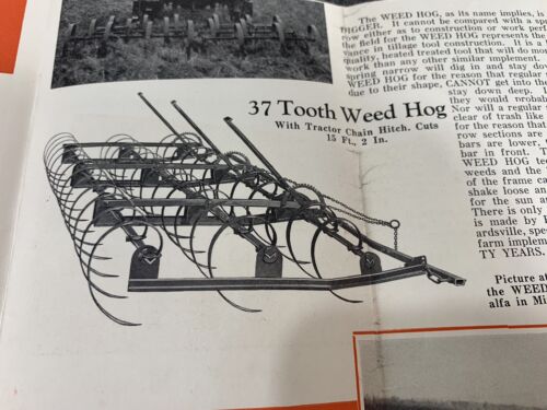 Folleto DE COLECCIÓN WEED HOG Plegable Rock Island ILL Plow Co Grada Publicitaria - Imagen 10 de 10