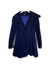 Armani Exchange Dark Colbalt Blue Fit And Flare Coat In Size S