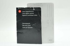 Leica Digital camera warranty card