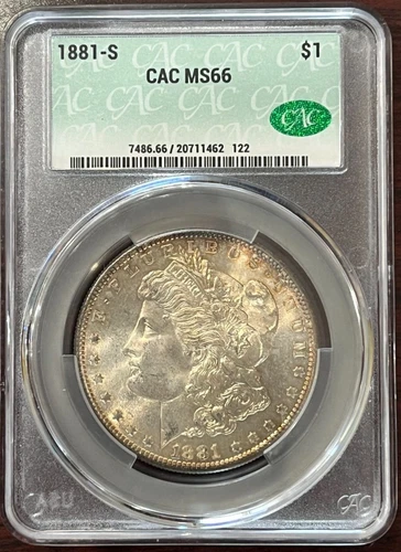1881-S Morgan Silver Dollar CAC MS66 Amazing Toning