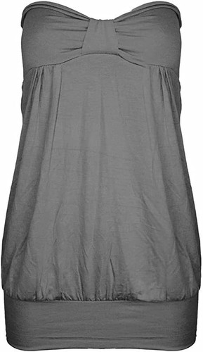 Ladies Stretch Strapless Summer Top Bandeau Boob Tube Knot Front Loose Fit 8 26 - Picture 4 of 13