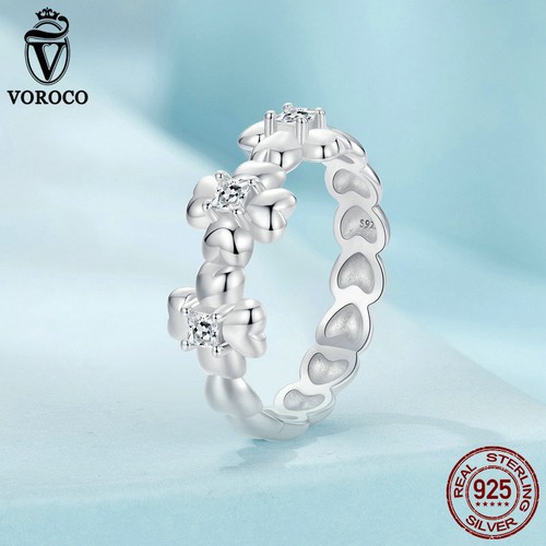 Anello Trifoglio Quattro Foglie Vroco Classic Real Argento Sterling 925 Donna Regalo Gioielli - Foto 8 di 15