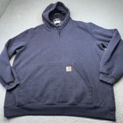 Carhartt Hoodie Men Extra Large Blue Heavyweight Sweatshirt Loose Rain Defender