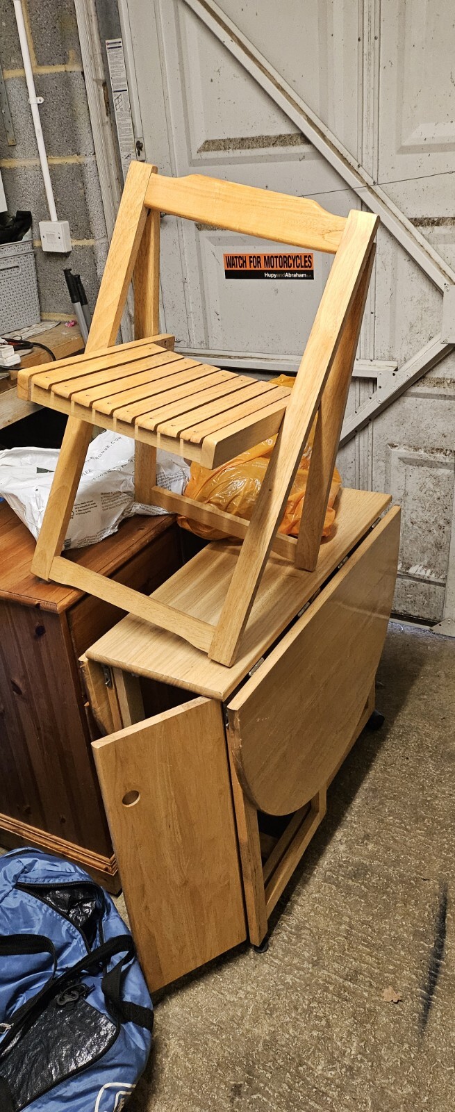 Wooden fold out Table & Chairs set eBay