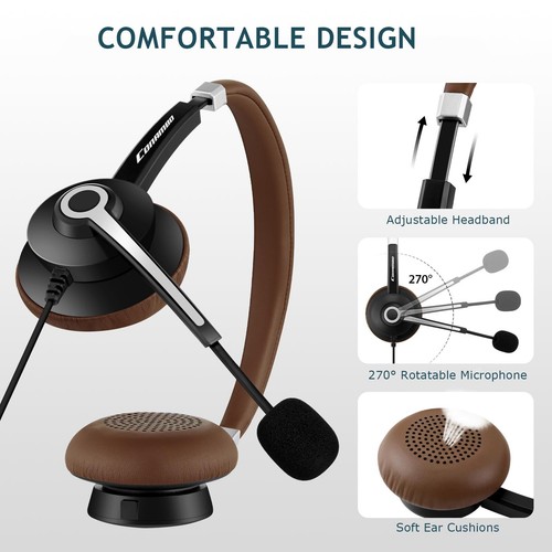 USB Wired Headset with Microphone for PC Laptop Professional Computer Headset... - Picture 3 of 7