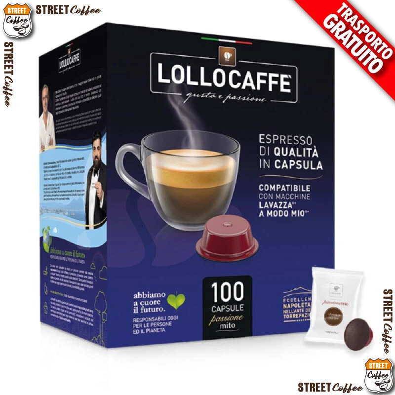 100 a 800 Capsule Caffè Lollo Miscela Classica compatibili Lavazza a Modo Mio