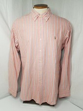 RALPH LAUREN Custom Fit Multi-Color Striped Button Down L/S SHIRT Size Large
