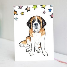St Bernard Birthday Card - St Bernard Card - Saint Bernard
