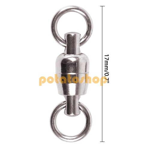 20 Stück Angelfass Rollwirbel #1-#8 massive Ringe Edelstahl Druckknöpfe - Bild 10 von 17