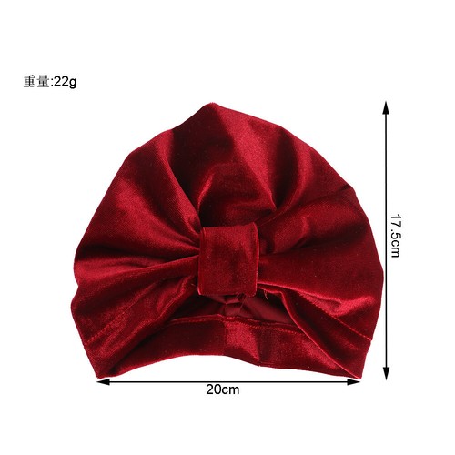 Baby Kid Girl Child Solid Velvet Stretch Turban Hat Hair Head Wrap Beanie Cap - Picture 4 of 13