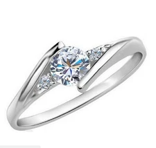 Pave 0.5 Ct CZ Silver SP Engagement Wedding Band Ring RS33