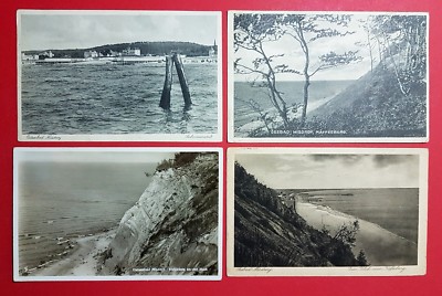 4 x AK MISDROY in Pommern 1924/27/31/39 Seebad, Steilküste an der Huck  ( 29073