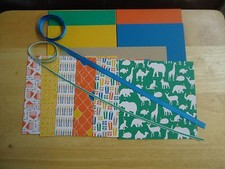 Stampin Up PARTY ANIMALS 6 X 6" BIRTHDAY Designer Paper Card Kit Ribbon