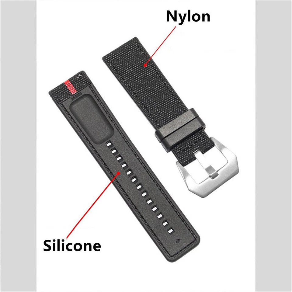 Elegante correa de silicona de nailon para Panerai Luna Rossa 1507 banda de hebilla de acero 24 mm Foto 4 de 4