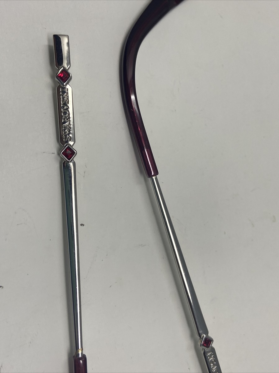 SWAROVSKI GLEN SW 5179 069 140mm SILVER RED TEMPLE ARM PARTS SWAROVSKI GLEN SW 5179 069 140mm SILVER RED TEMPLE ARM PARTS