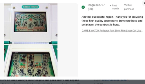 NINTENDO GAME & WATCH Reflector Silver Film Laser Cut Fit for Upper Multi Screen - Picture 5 of 7