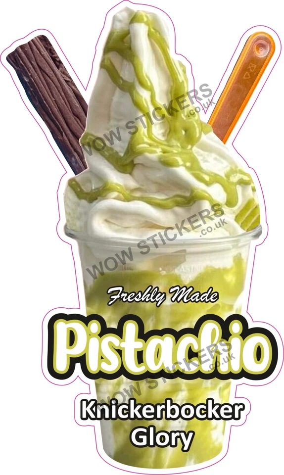 WOW Ice cream van sticker Pistachio Knickerbocker Glory KBG Trailer decals