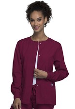 CherokeeWorkwear Originals SnapFront Warm-Up Jacket 4350 WINW Wine Free Shipping