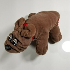 Vintage Tonka POUND PUPPY Rumple Skins 8" Dark Chocolate Brown Red Collar Nice