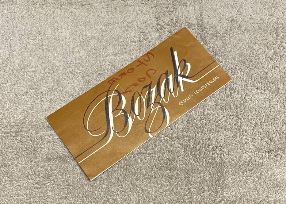 BOZAK QUALITY LOUDSPEAKERS INFORMATION BROCHURE J0237