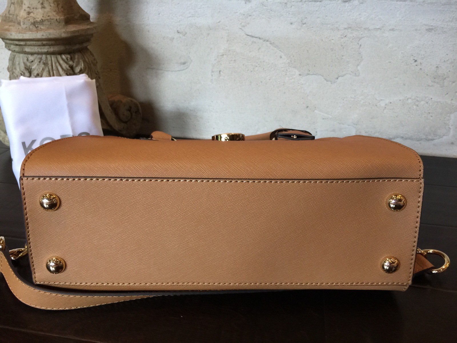 Michael Kors Hamilton EW East West Satchel Saffiano Leather Satchel Peanut $298 image 6