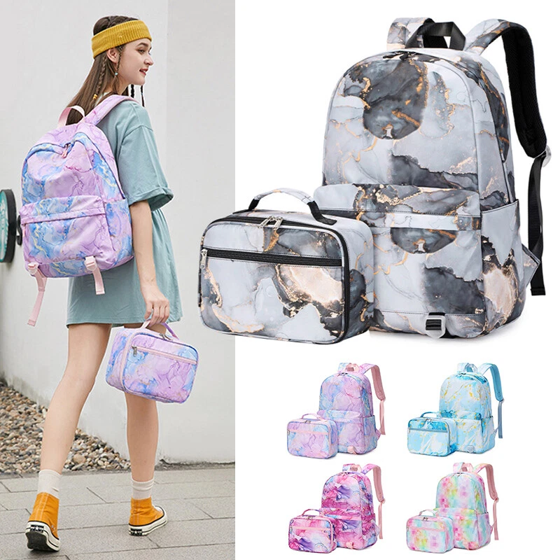 2 Piece Set Backpack Students Girls School Bag Shoulder Travel Bag Multi Color