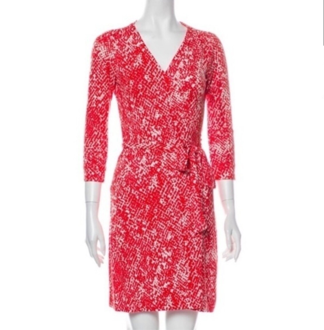 DIANE VON FURSTENBERG 2 レッド　ワンピース Diane von Furstenberg DVF Julian Two Wrap Mini Dress Size 10