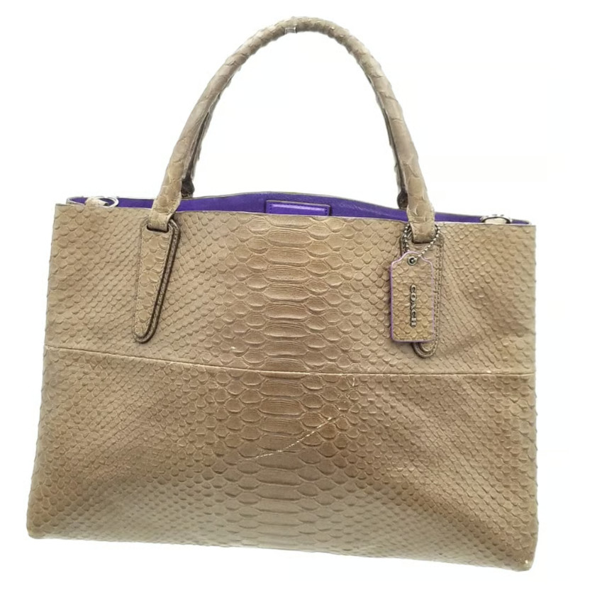 Coach Bronze Borough Python Triple Compartment Sa… - image 4