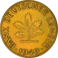 #365954 M&uuml;nze, Bundesrepublik Deutschland, 10 Pfennig, 1949, Stuttgart, SS+, B