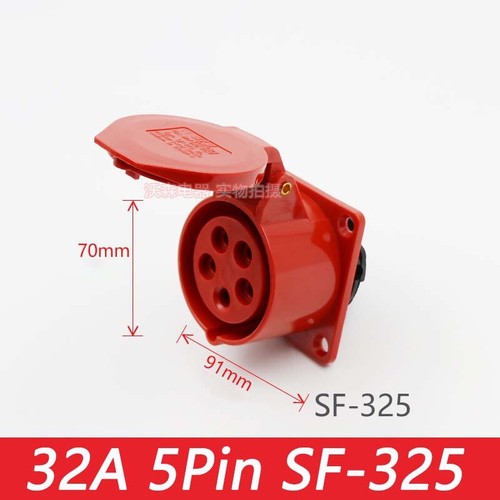 32A 16A 3/4/5 PIN RED INDUSTRIAL PLUGS & SOCKETS 3 PHASE 3P+N+E IP44 MALE/FEMALE - Picture 76 of 94