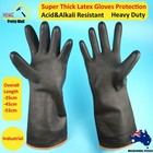 A pair super thick Latex Glove Rubber PPE Industrial Anti Chemical Acid HD S M L