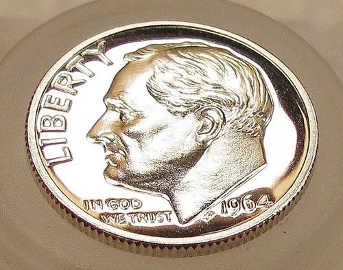 1964 Gem CAMEO  Proof Dime 90% Silver OUTSTANDING  ORIGINAL LUSTER  #624 ~ 4