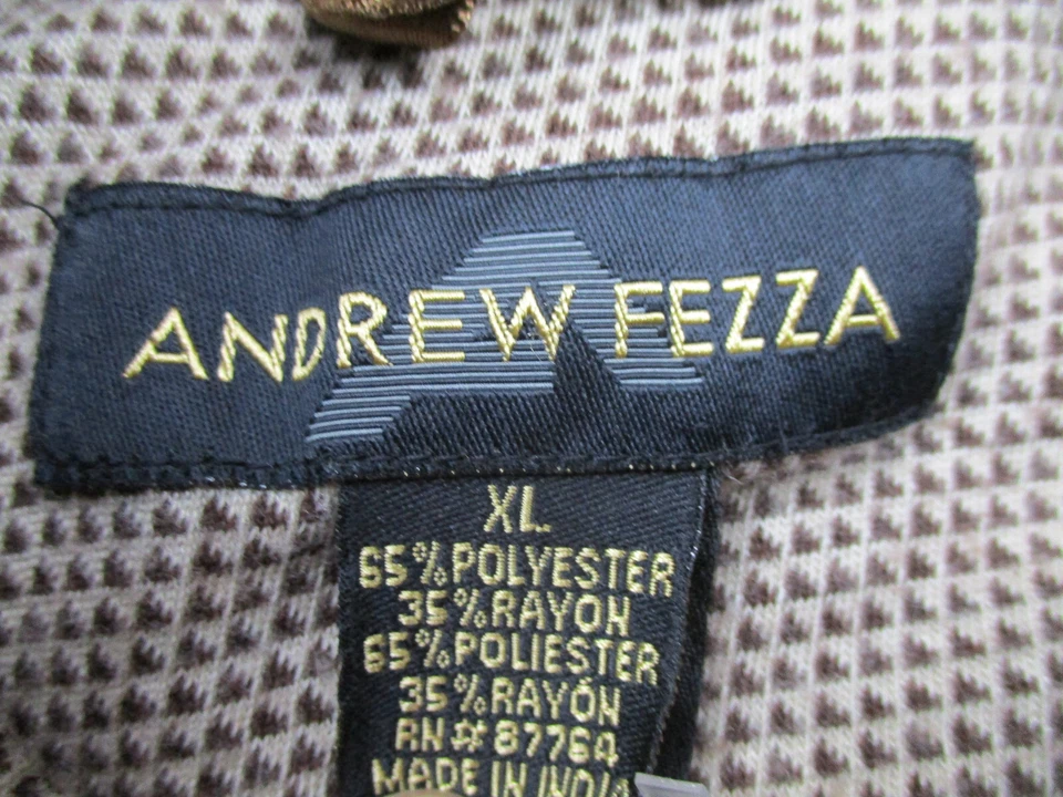 Camisa Polo Andrew Fezza Para Hombre Extra Grande Marrón A Cuadros Manga Larga Informal Foto 3 de 4