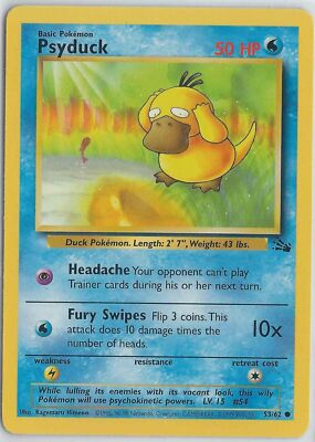 Pokemon Psyduck 53/62 - Fossil set common - Same day shipping - NM