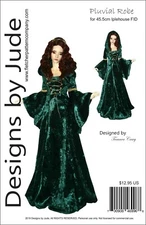 Medevial Pluvial Robe Doll Clothes Sewing Pattern for 45.5cm Iplehouse FID Dolls