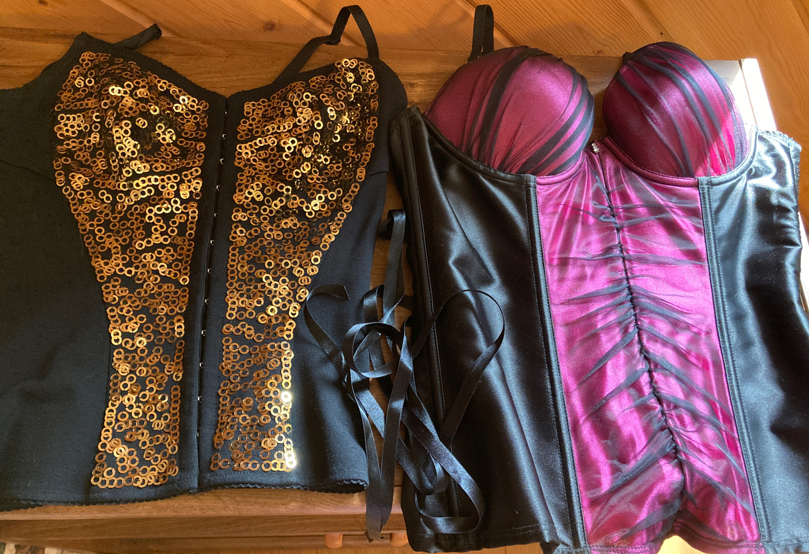 Frederick's Pink Striped Bustier (S)
