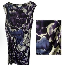 Suzi Chin for Maggy Boutique Purple Flower Print Sleeveless Jersey Dress - Sz 4