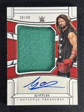 2022 Panini Chronicles National Treasures WWE Aj Styles #NT-AJS Patch Auto /49