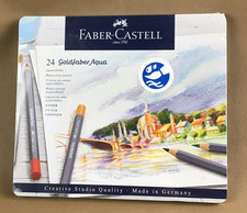 Faber-Castell Goldfaber Aqua Watercolor Pencils, 24 count NEW Sealed Metal Tin