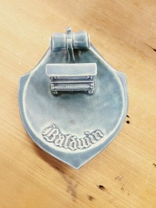 Rookwood Pottery Baldwin Piano Commemorative Ashtray Blue Matte Rare Shield