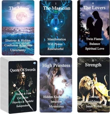 Unique Tarot Cards for Beginners with Meanings on Them 78PCS Divine Twin Flame O