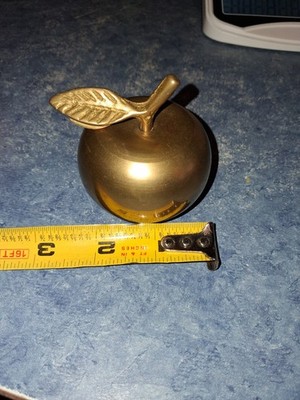 Vintage Brass Apple Bell Solid Brass By Maxam 2.5  Teacher Gift In Nice Conditio