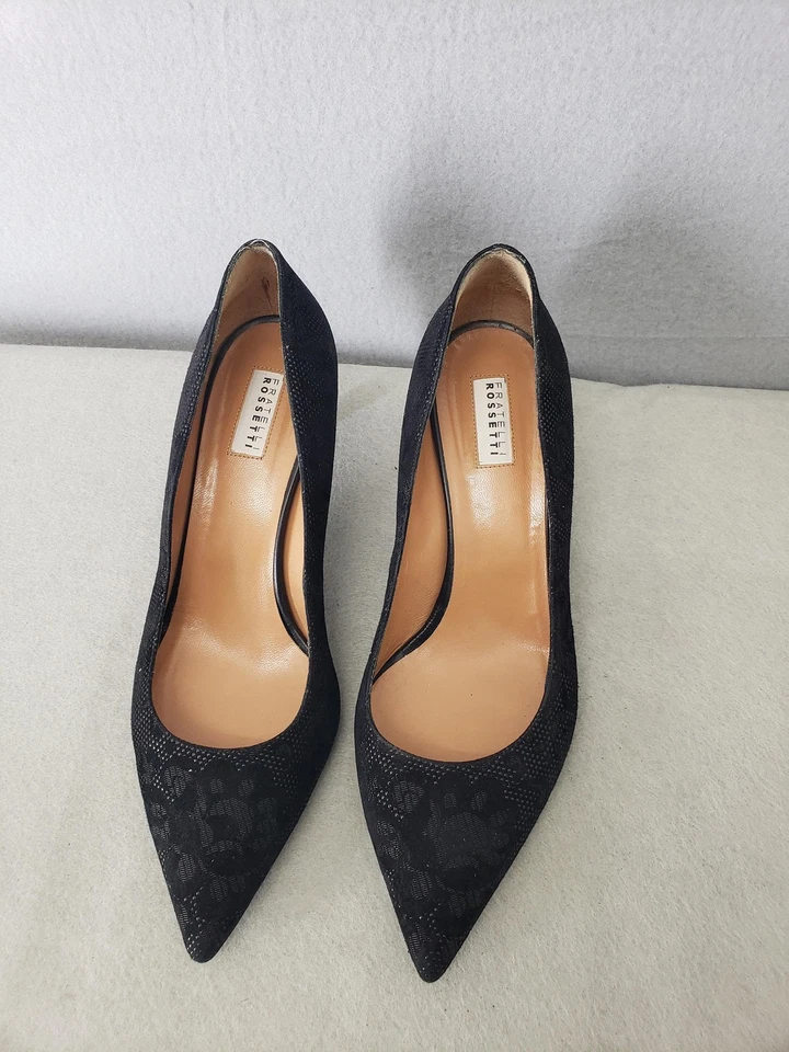 Zapatos de salón Fratelli Rossetti para mujer 41 negros de encaje con punta Hechos en Italia 11 Foto 3 de 4