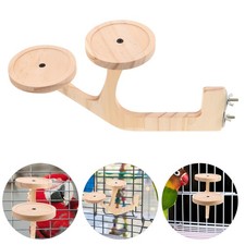 Birdcage Perch: Parrot Cage Perch - Wooden Platform Stand - Hamster