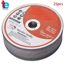 25 Pcs 6" Cut-off Wheel - Metal & Stainless Steel Cutting Discs 6"x.045"x7/8"